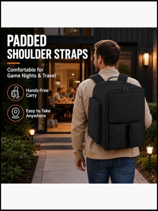 Extra Large Board Game Backpack with Reinforced Structure Padded Straps Multi main image 6